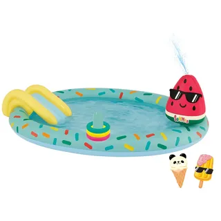 Happy People Planschbecken - Spielcenter Eis mit Rutsche und Sprinkler