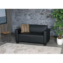Mendler 2er Sofa Couch Lyon Loungesofa Kunstleder ~ schwarz