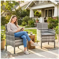 Outsunny Gartenstuhl 58 x 62 x 87 cm grau 2 St.