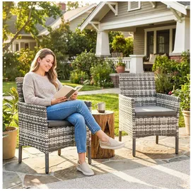Outsunny Gartenstuhl 58 x 62 x 87 cm grau 2 St.