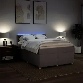 vidaXL Boxspringbett 140 x 200 cm Taupe