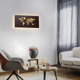 Paul Neuhaus LED-Wandleuchte Map Rost 60 x 30 cm