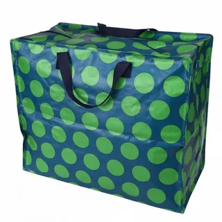 Rex London - XXL Riesentasche, Aufbewahrungstasche mit Reißverschluss - green on blue