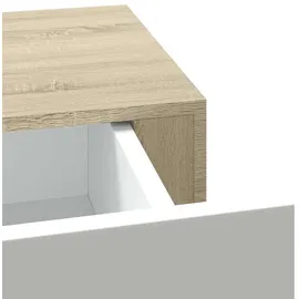 vidaXL Wandregal 60 x 23,5 x 10 cm Eichen-Optik und Weiß