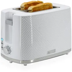 Briebe Elegance Toaster 2 Scheiben Breite Schlitze mit Brötchenaufsatz, 7 Toast Stufen, TA1169WHT, Weiß