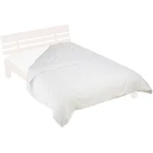 Relaxdays Bettdecke, 200x220 cm, 4 Jahreszeiten Decke, Polyester, weiß