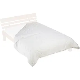 Relaxdays Bettdecke, 200x220 cm, 4 Jahreszeiten Decke, Polyester, weiß