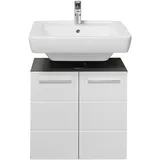 Bega BBK Waschbeckenunterschrank GLOSS, Anthrazit - Weiß Hochglanz - 2 Türen