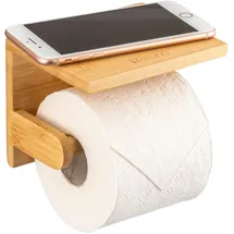 ELUNO Toilettenpapierhalter Braun, Holz, 20x4x11.5 cm, Badaccessoires