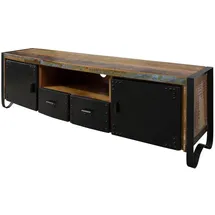 Massivmoebel24 INDUSTRIAL TV-Board 178x43x55 cm Mehrfarbig Holz/Metall/Massivholz