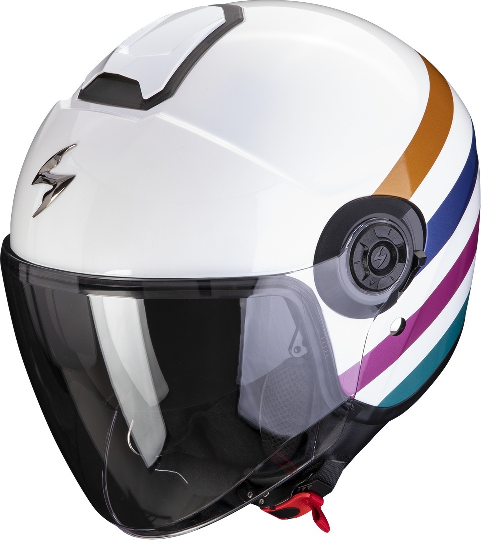 Scorpion Exo-City II Bee Jet helm, wit-pink-blauw, S