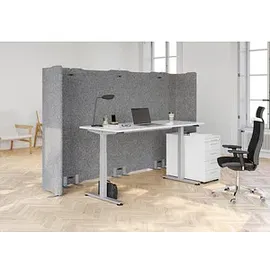 Hammerbacher Akustik-Trennwand, grau 100,0 x 180,0 cm, 1 St.