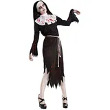 Boland - Kostüm Zombie Nonne für Erwachsene, Faschingskostüm, Kostümset für Halloween, Karneval und Mottoparty
