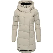 Ragwear Damen Langer Wintermantel wasserdicht in Kord-Optik warmer Steppmantel mit Samt-Haptik Pavla Cordy YOUMODO Bone Gr. 3XL - 3XL