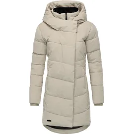 Ragwear Damen Langer Wintermantel wasserdicht in Kord-Optik warmer Steppmantel mit Samt-Haptik Pavla Cordy YOUMODO Bone Gr. 3XL - 3XL
