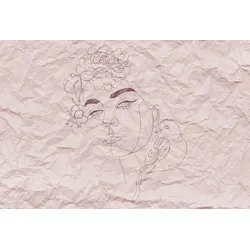 Fototapete LIVING WALLS "ARTist Paper Face", rosa, B:4m L:2,7m, Vlies, Tapeten, Vlies, Wand, Schräge