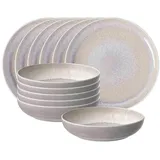 Villeroy & Boch like. by Villeroy & Boch Kombiservice Perlemor Sand Tafelservice 12er Set (12-tlg), Porzellan beige
