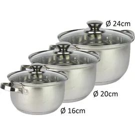 Schulz Haushaltswaren 3-teiliges Pfannen-Set 20 cm + 24 cm + 28 cm
