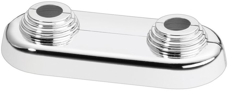 Simplex Design-Doppelrosette flach 10-22mm x Achsabstand 50mm Kunststoff verchromt F44234