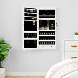 Camerina Spiegel-Schmuckschrank mit Beleuchtung Wandmontage Weiß Kosmetik Schmuckaufbewahrung Organizer SchmuckstäNder