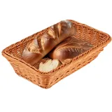 Tissting Rechteckige Rattan Gewebter Brotkorb Lebensmittel Brot Obst Aufbewahrungskorb Tischplatte Essen Servieren Körbe Tabletts für Familienwohnzimmer, Küche, Esszimmer, Obstladen(S)