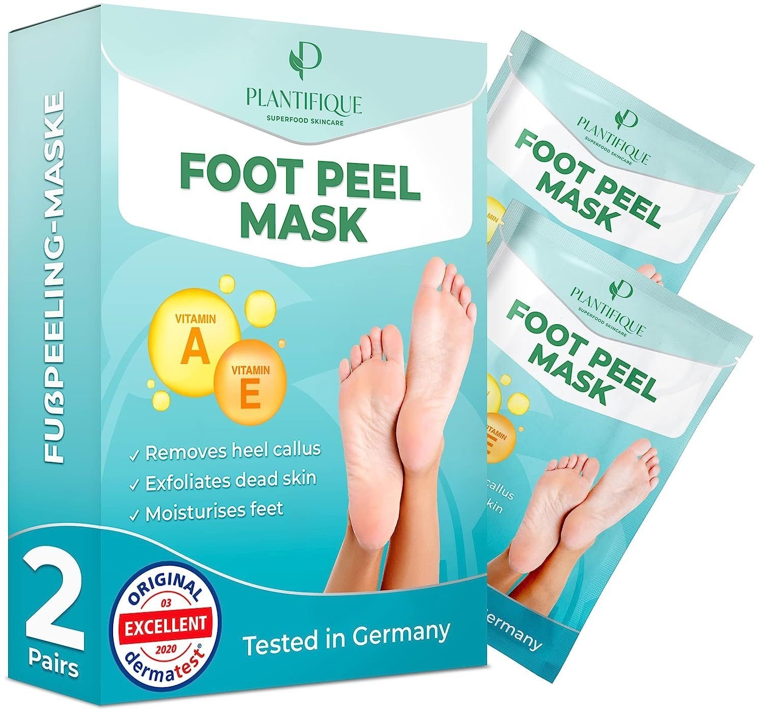 Fußmaske - Hornhaut Socken Fussmaske Vitamine 2 Paar Hornhautentferner St