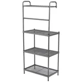 Costway Küchenregal, mit verstellbaren Regalböden, Metall, 60x34,5x136cm grau 34.5 cm x 136 cm x 60 cm