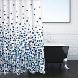 ANSIO Duschvorhang, schimmelresistent, 180 x 180 cm, 100% Polyester, Mosaik-Muster, Blau