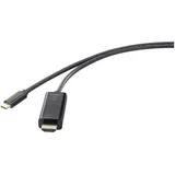 Renkforce USB-C / HDMI Adapterkabel USB-C Stecker, HDMI-A Stecker 0,50 m Schwarz