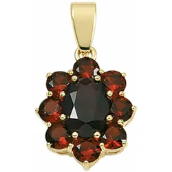 Ketten-Anhänger ADELIA ́S "333 Gold Anhänger mit Granat", rot, Schmuckanhänger, Damen, Damen, Gelbgold 333, mit Granat Goldschmuck für Damen