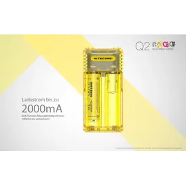 Nitecore Q2 - Schnelladegerät für Li-Ion Akkus, 2 Schachtlader - 4 Farben zur Auswahl