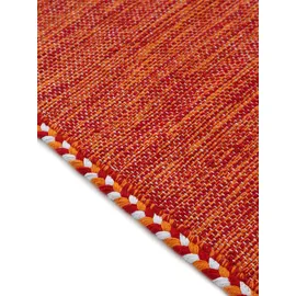 carpetfine Kelim Azizi, orange, 80x150 cm | Moderner Teppich für Wohn- und Schlafzimmer