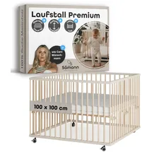 Sämann Laufgitter XXL Matratze Cloud Air & Lattenrost sahara dust/natur, Premium | Gr.: 100x100 cm)