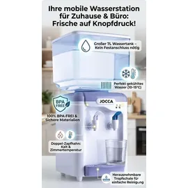 Jocca Wasserspender mit 7 Liter Tank, Kühlsystem 10-15°C, BPA-frei, Weiß-Lila