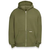Bazix republiq Super Heavy Rib Zip Hoodie in Grün,
