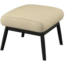 Polsterhocker FLEXLUX "Padova", beige (sandy beige), B:56cm H:36cm T:44cm, 100% Polyester, Hocker, Fußhocker für Ohrensessel, Fuß schwarz