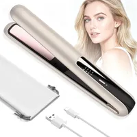 Glätteisen Mini Kabellos - 2 in 1 Glätteisen Locken und Glätten | Reise Hair Straightener | Keramik Straight Klein für alle Haartypen | Cordless Flat Iron | 4800mAh Akku, Frizz Reduzieren(160-200°C)