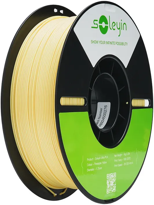 Creality Soleyin Ultra PLA Filament, Ananasgelb, 1 kg, 1,75 mm, Hochgeschwindigkeitsdruck 30–300 mm/s, passend für die meisten FDM-3D-Drucker