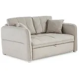 JOB Schlafsofa LEON, Hellgrau Chenille Gästebettfunktion - mit Kissen