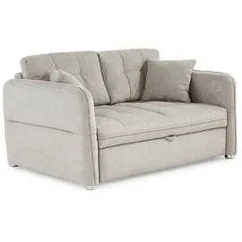 JOB Schlafsofa LEON, Hellgrau Chenille Gästebettfunktion - mit Kissen