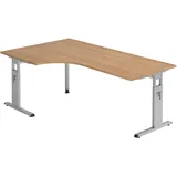 Hammerbacher Eckschreibtisch VOS82/N nussbaum/silber