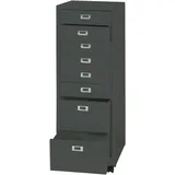 Mendler Rollcontainer HWC-L49, Schubladenschrank Stahlschrank Aktenschrank, Metall 115x40x41cm 8 Schubladen ~ dunkelgrau