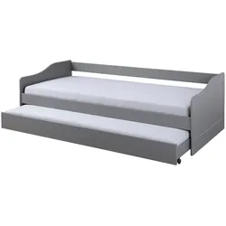 Inter Link Funktionsbett Kinderbett Malte 90x200 cm inkl. Ausziehbett - Grau