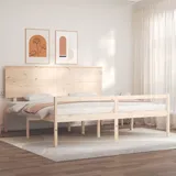 Seniorenbett Mit Kopfteil 200x200 Cm Massivholz