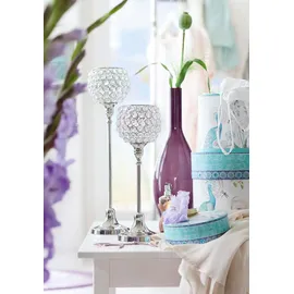 Home Affaire Teelichthalter Kristall Aluminium Silber