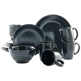 CreaTable Kombiservice Black Matt 16-tlg. schwarz