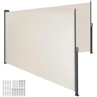 Tectake Seitenmarkise 180 x 600 cm Beige Aluminium