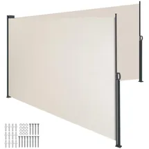 Tectake Seitenmarkise 180 x 600 cm Beige Aluminium