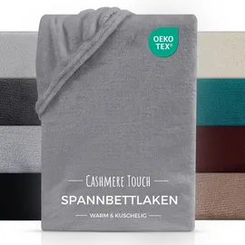 Carpe Sonno Spannbettlaken Cashmere-Touch 90 x 200 - 100 x 200 - 140 x 200 - 180 x 200 - 200 x 200 cm grau