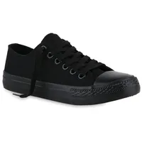 Stiefelparadies Damen Sneaker Low in Schwarz